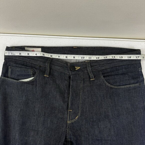 Shockoe Atelier Slim Candiani Stretch Button Fly Dark Jeans 33 Batch 934 3 Of 12 - Picture 14 of 16